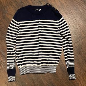 BDG Urban Outfitters Navy Blue and White Striped Sweater